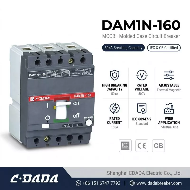 CDADA stel hoëkapasiteit DAM1N-160 160A MCCB stroombreker vry